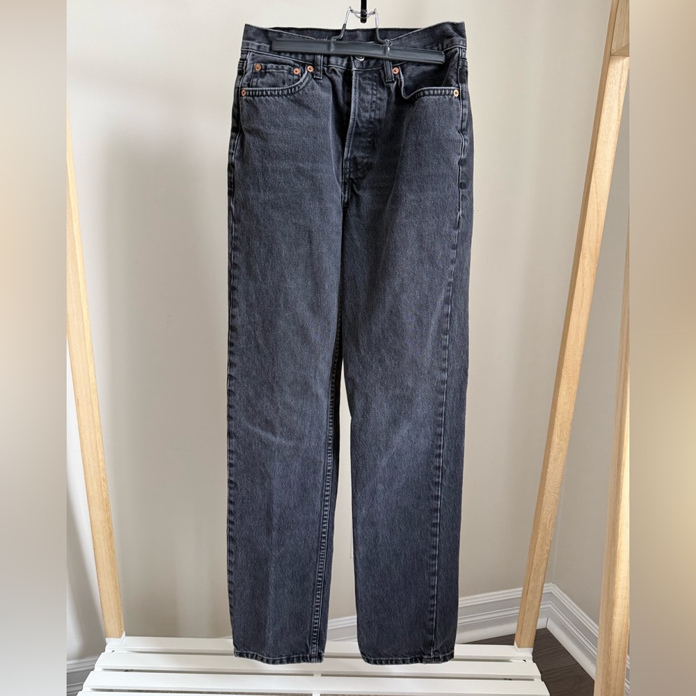 Topshop Women's Straight Jeans in Washed Black